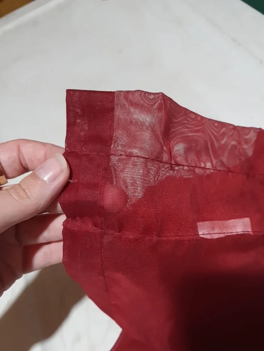 Red Maroon Decorative Sheer Valance Curtains - Unbranded